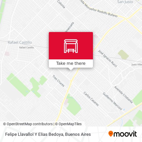 Felipe Llavallol Y Elías Bedoya map