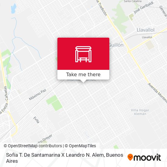 Sofía T. De Santamarina X Leandro N. Alem map