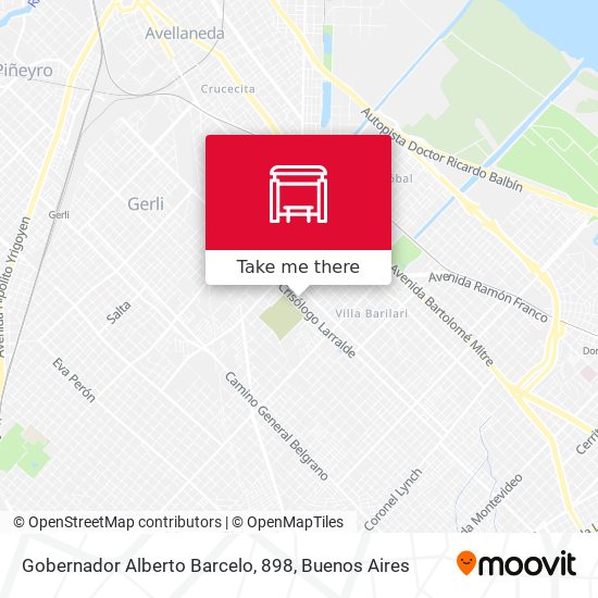 Mapa de Gobernador Alberto Barcelo, 898