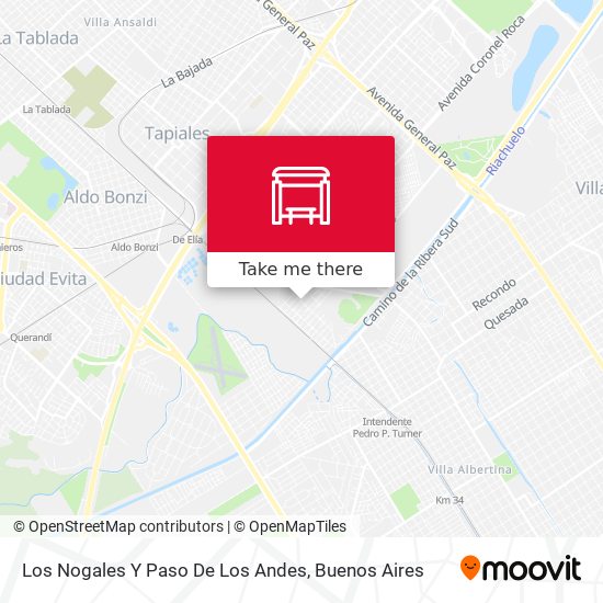 Mapa de Los Nogales Y Paso De Los Andes
