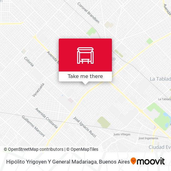 Mapa de Hipólito Yrigoyen Y General Madariaga