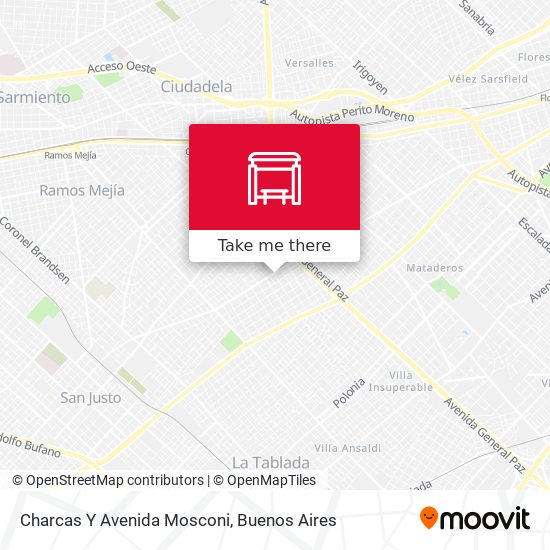 Mapa de Charcas Y Avenida Mosconi