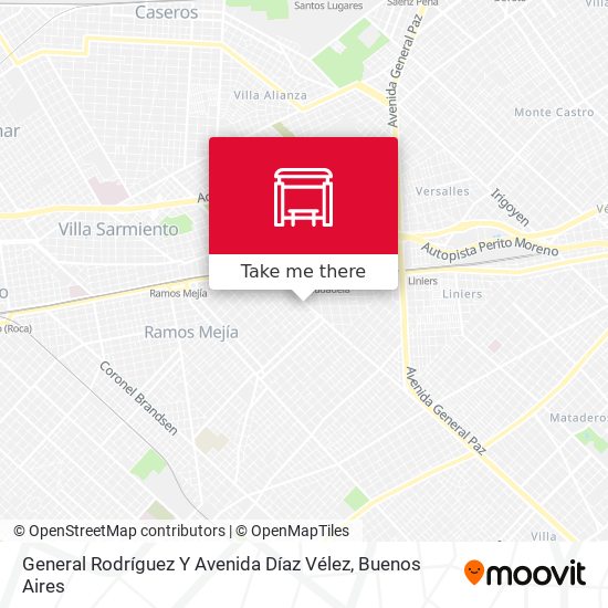 General Rodríguez Y Avenida Díaz Vélez map