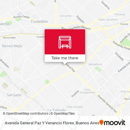Mapa de Avenida General Paz Y Venancio Flores