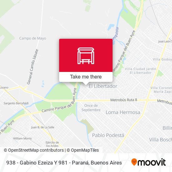 Mapa de 938 - Gabino Ezeiza Y 981 - Paraná