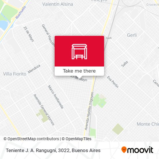 Teniente J. A. Rangugni, 3022 map