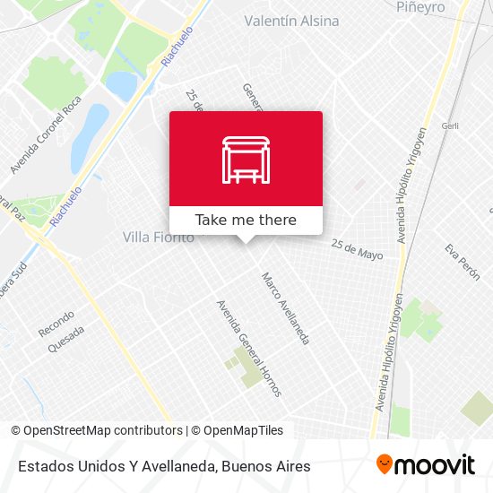 Estados Unidos Y Avellaneda map