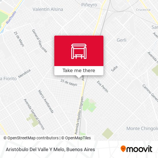 Mapa de Aristóbulo Del Valle Y Melo