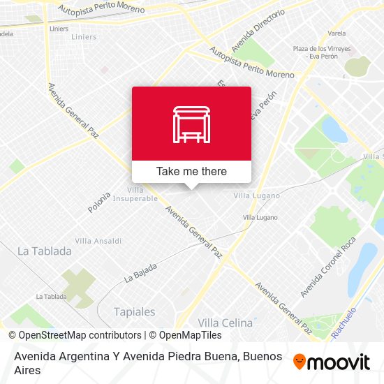 Mapa de Avenida Argentina Y Avenida Piedra Buena