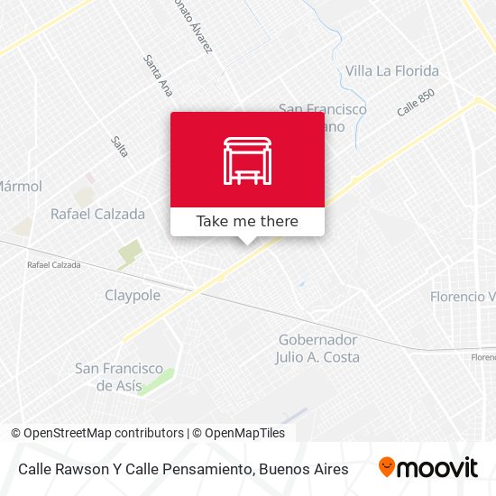 Mapa de Calle Rawson Y Calle Pensamiento