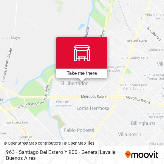 963 - Santiago Del Estero Y 900 - General Lavalle map
