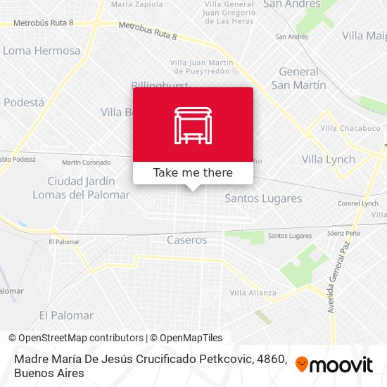 Madre María De Jesús Crucificado Petkcovic, 4860 map