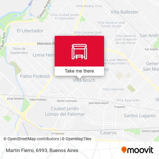 Martín Fierro, 6993 map