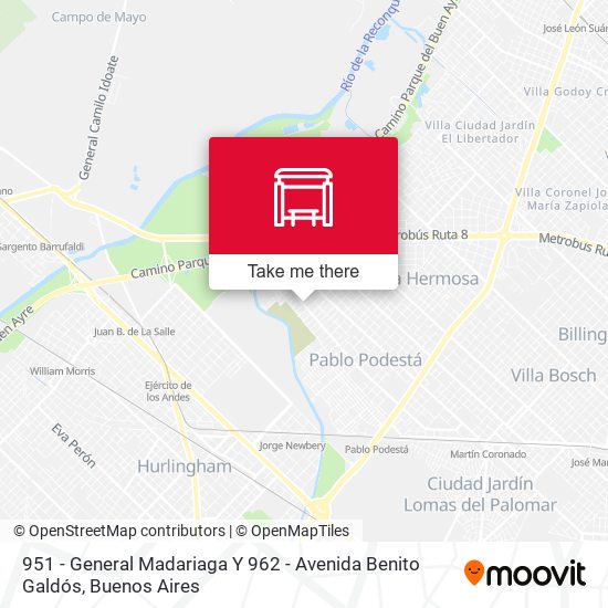 Mapa de 951 - General Madariaga Y 962 - Avenida Benito Galdós
