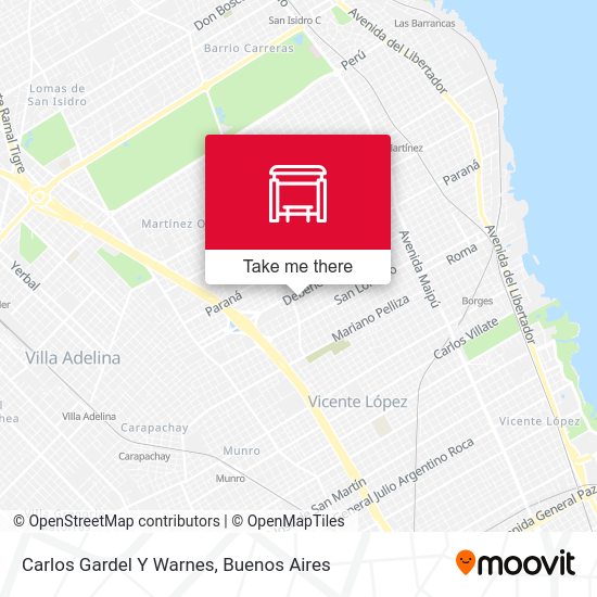 Mapa de Carlos Gardel Y Warnes