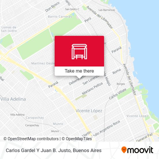 Carlos Gardel Y Juan B. Justo map