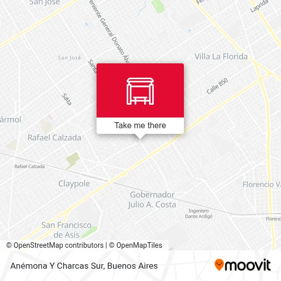 Anémona Y Charcas Sur map