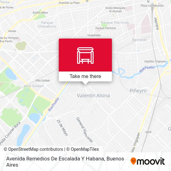 Mapa de Avenida Remedios De Escalada Y Habana
