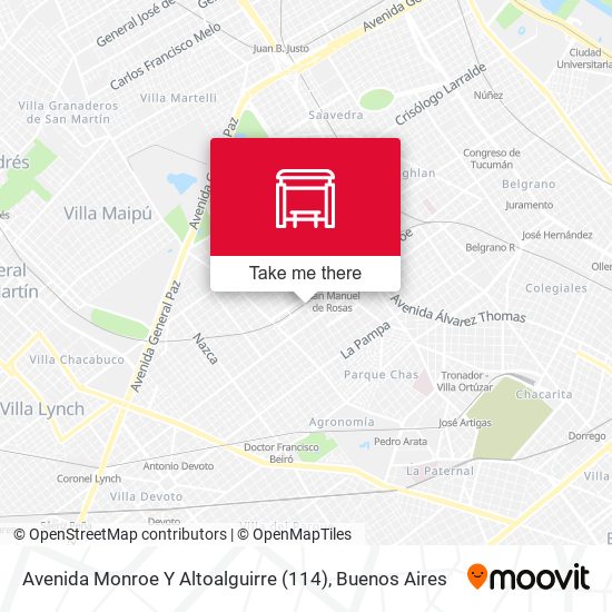 Avenida Monroe Y Altoalguirre (114) map