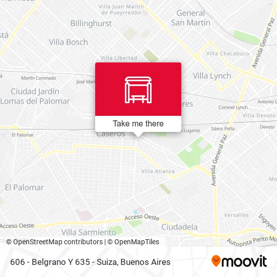 606 - Belgrano Y 635 - Suiza map