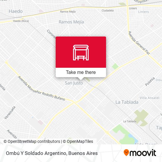 Ombú Y Soldado Argentino map