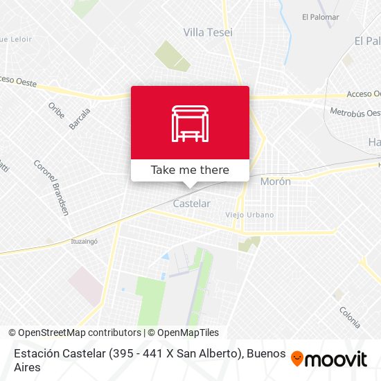 Mapa de Estación Castelar (395 - 441 X San Alberto)