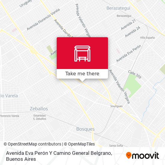 Avenida Eva Perón Y Camino General Belgrano map