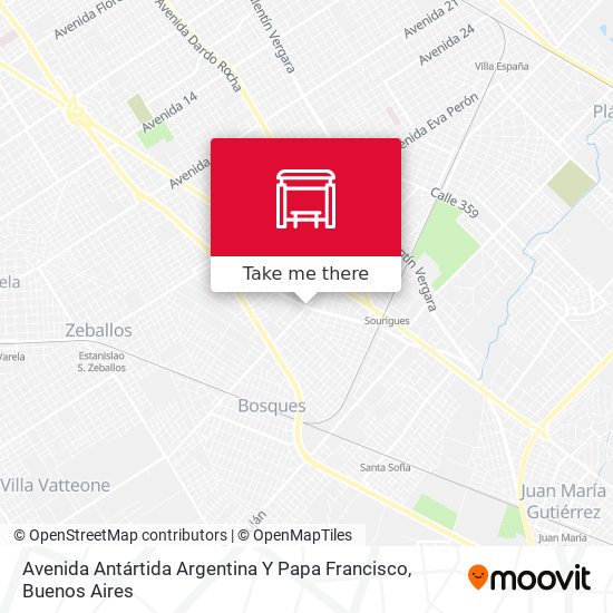 Mapa de Avenida Antártida Argentina Y Papa Francisco