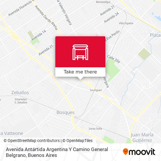 Avenida Antártida Argentina Y Camino General Belgrano map