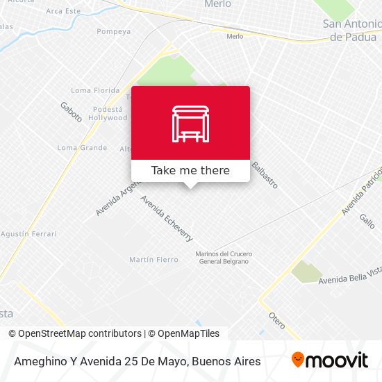 Mapa de Ameghino Y Avenida 25 De Mayo