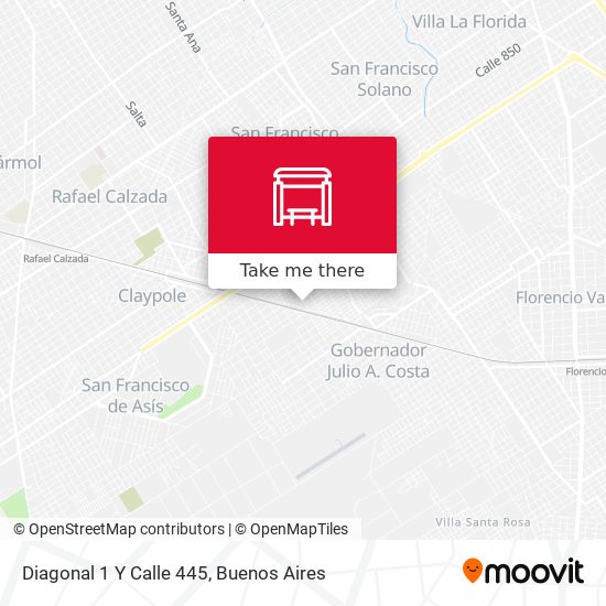 Diagonal 1 Y Calle 445 map