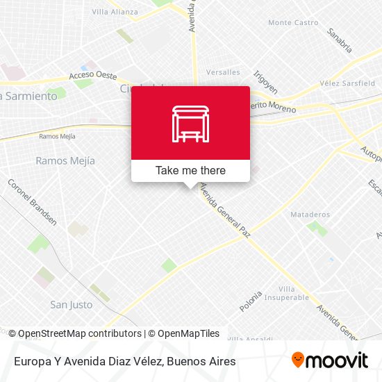 Mapa de Europa Y Avenida Diaz Vélez