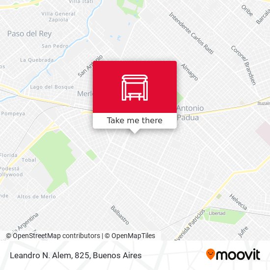Leandro N. Alem, 825 map