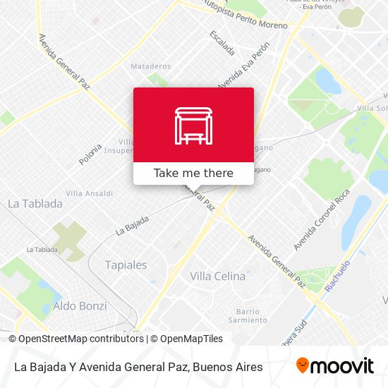 Mapa de La Bajada Y Avenida General Paz