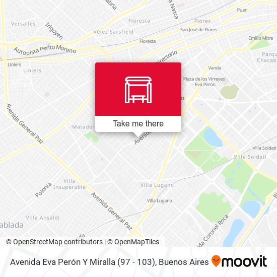 Avenida Eva Perón Y Miralla (97 - 103) map