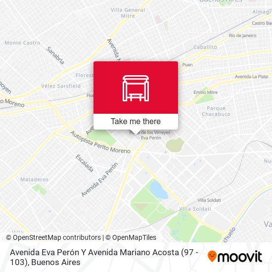 Avenida Eva Perón Y Avenida Mariano Acosta (97 - 103) map