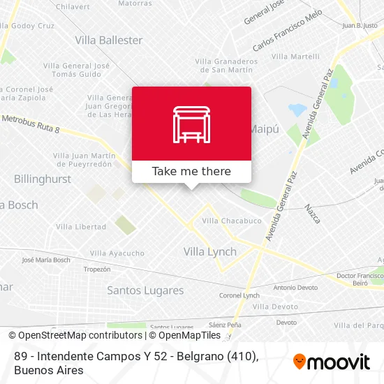 89 - Intendente Campos Y 52 - Belgrano (410) map
