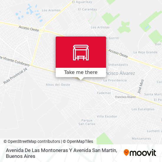 Avenida De Las Montoneras Y Avenida San Martín map