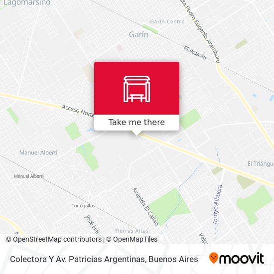 Mapa de Colectora Y Av. Patricias Argentinas