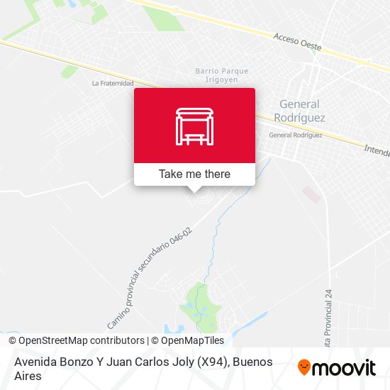 Mapa de Avenida Bonzo Y Juan Carlos Joly (X94)