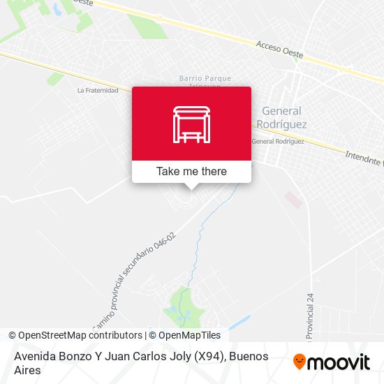 Avenida Bonzo Y Juan Carlos Joly (X94) map