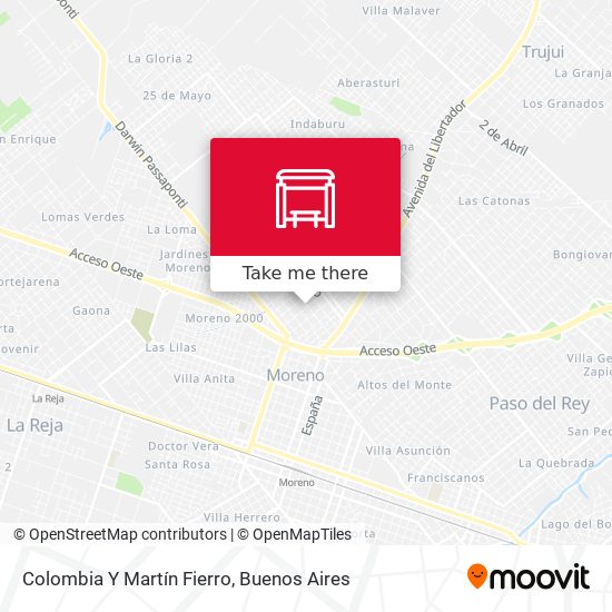 Colombia Y Martín Fierro map