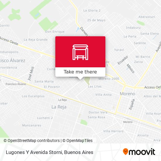 Mapa de Lugones Y Avenida Storni