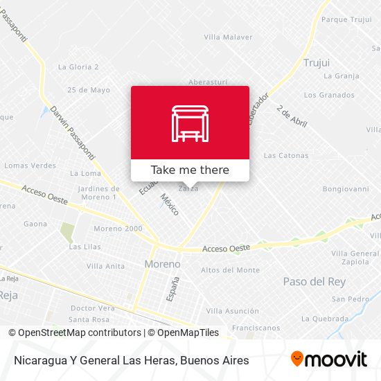 Nicaragua Y General Las Heras map