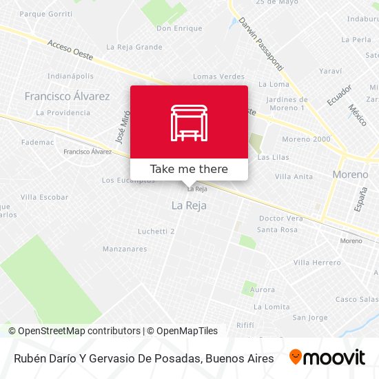 Mapa de Rubén Darío Y Gervasio De Posadas