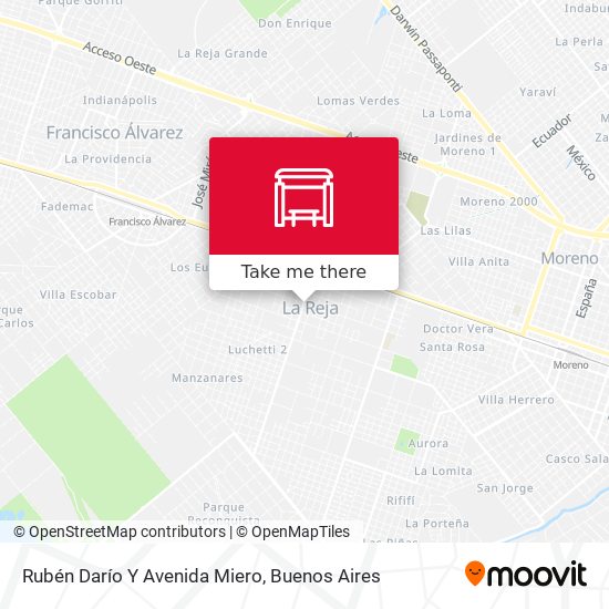 Rubén Darío Y Avenida Miero map