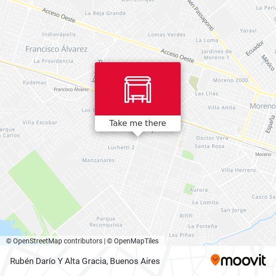 Rubén Darío Y Alta Gracia map