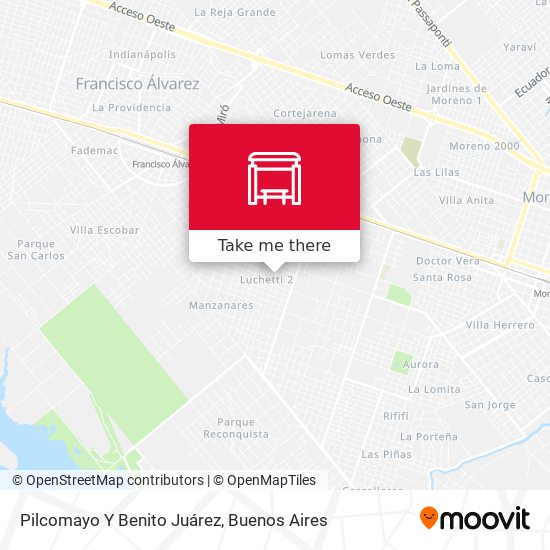 Mapa de Pilcomayo Y Benito Juárez