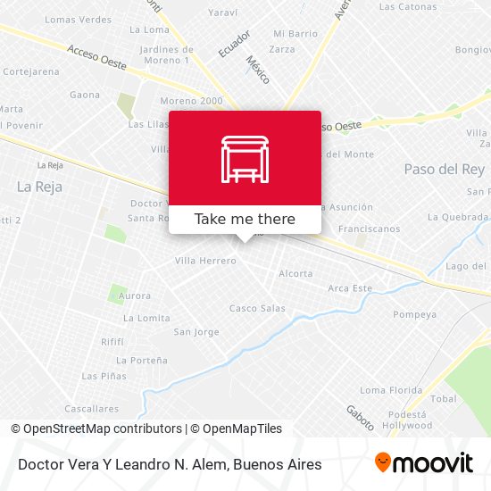 Doctor Vera Y Leandro N. Alem map