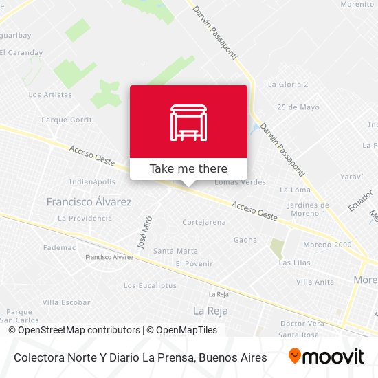 Colectora Norte Y Diario La Prensa map